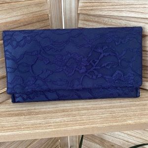 Blue classy lace clutch